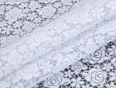 картинка Клеенка ПВХ без основы ажурная 1,37*20м, БЕЛЫЙ мод. TR-683 — Великий Путь