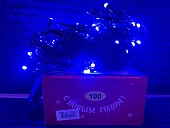 картинка Светодиодная гирлянда "Световая лента", 10метров, 70 ламп, синий, черный провод/60шт — Великий Путь