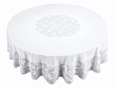 картинка Скатерть в рулоне без основы ажурная мод CS-316 БЕЛАЯ 1,8*18м КРУГЛАЯ (10 шт. в рулоне 180*180 см) — Великий Путь