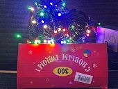 картинка Светодиодная гирлянда "Световая лента", 20метров, 150 ламп, мультицвет, черный провод/60шт — Великий Путь