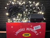 картинка Светодиодная гирлянда "Световая лента", 30метров, 200 ламп, теплый белый, черный провод/40шт — Великий Путь