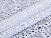 картинка Клеенка ПВХ без основы ажурная 1,37*20м, БЕЛЫЙ, мод. ТR-679 — Великий Путь
