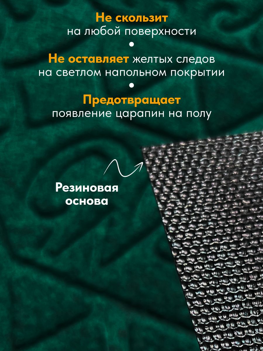 Коврик придверный с ворсом на резиновой основе 40*60СМ зеленый/24шт