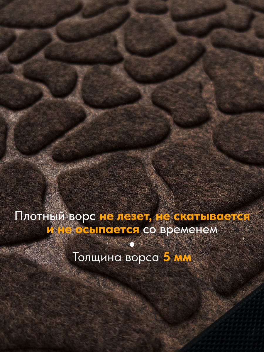 Коврик придверный с ворсом на резиновой основе 40*60 СМ бежевый/24шт