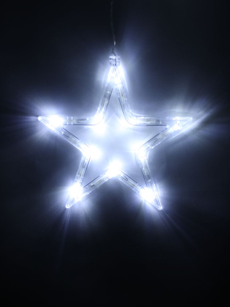 Светодиодная гирлянда "Звезды"  (12 штук) 6 больших, 6 маленьких, холодный белый, ширина 2,5 м/30шт