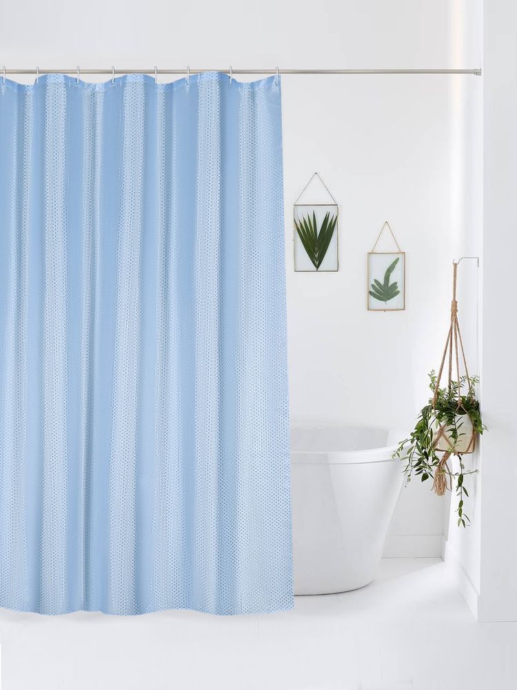 Штора для ванной Бриллиант (голубая) полиэстер 180*180см мод.WLE-YJ15/48шт