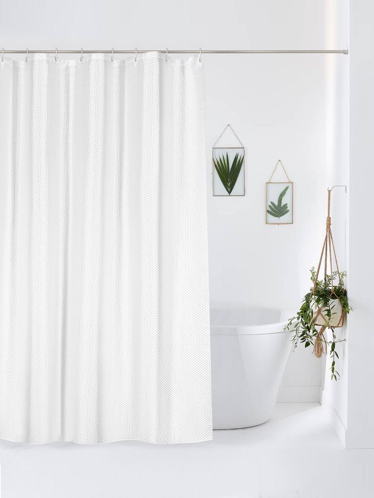 Штора для ванной Бриллиант (белая) полиэстер 180*180см мод.WLE-YJ14/48шт