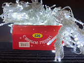 картинка Светодиодная гирлянда "Штора" 3*2м, 140 ламп, холодный белый, прозр провод, с переходн 8 реж/60шт — Великий Путь