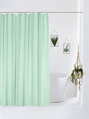 картинка Штора для ванной Бриллиант полиэстер 180*180см зелёная (12 колец) 48 шт  — Великий Путь
