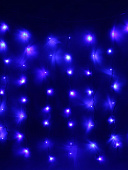 картинка Светодиодная гирлянда "Штора" 1,5*1,5м, 64 лампы, синий, прозр. провод, с переходн., 8 режимов/60шт — Великий Путь