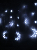 картинка Гирлянда "Звезда и Луна"  (12 штук).холод. белый цвет, прозрачный провод, длина 2 м/30шт — Великий Путь