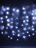 картинка Светодиодная гирлянда "Штора" 1,5*1,5м, 64 лампы, холодный белый, прозрачный провод, с переходн/60шт — Великий Путь
