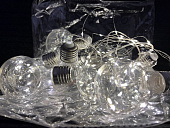 картинка Светодиодная гирлянда "Лампочка" (10шт) теплый белый /50шт — Великий Путь