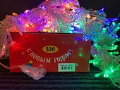 картинка Светодиодная гирлянда "Штора" 3*2м, 140 ламп, мультицвет, прозр. провод, с переходн., 8 реж/60шт — Великий Путь